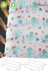 'Ocean Dive' Cotton Fitted Cot Crib Sheet : Octopus